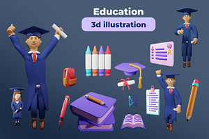 Education 3d Illustration