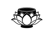 Lotus Flower Silhouette Vector Bundl, an Illustration by Creativeshirt (Thumbnail 14 of 51)