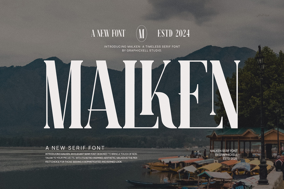 Malken Elegant Ligature Serif Font, a Serif Font by Graphicxell (Photo 1 of 6)