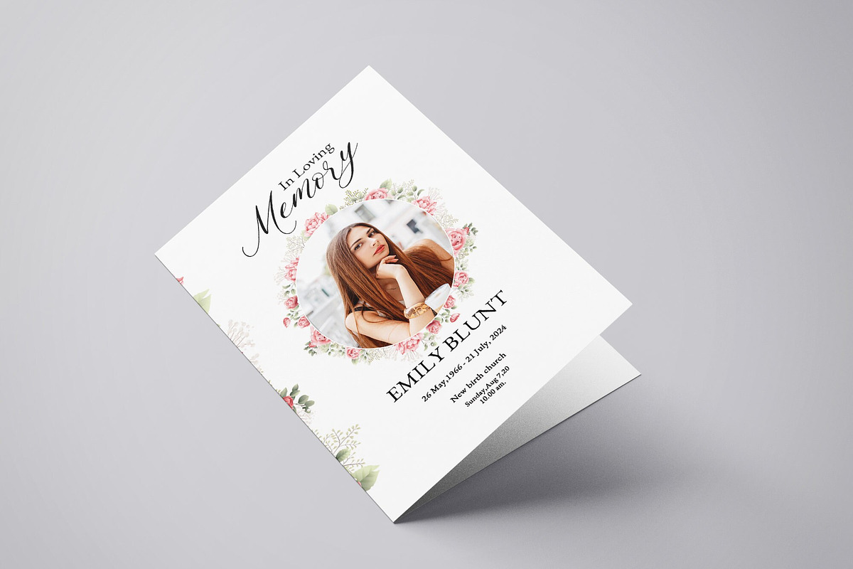 Floral Funeral Program Template, a Brochure Template by retrographix (Photo 4 of 5)