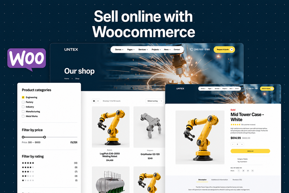 Untex-Factory Industrial WordPress, a WordPress Template by Opal Wordpress Theme (Photo 2 of 5)