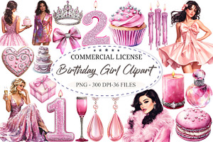 Birthday Girl Clipart Bundle