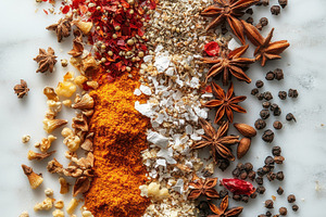 Assortment of spices and powder, iso, a Food & Drink Photo by Pixeness Studio