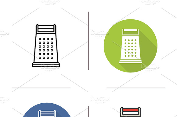 Grater Icons. Vector