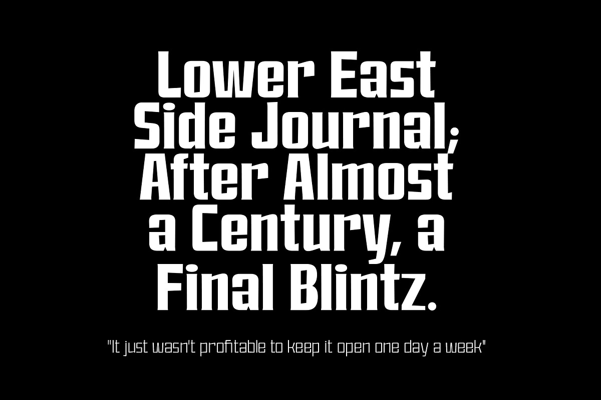 East Broadway, a NYC type., a Sans Serif Font by Tipos Pereira (Photo 11 of 14)