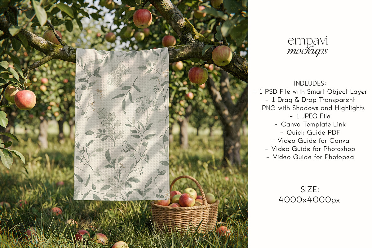 Tea Towel Mockup, a Household Mockup by EmpaviMockups (Photo 4 of 6)