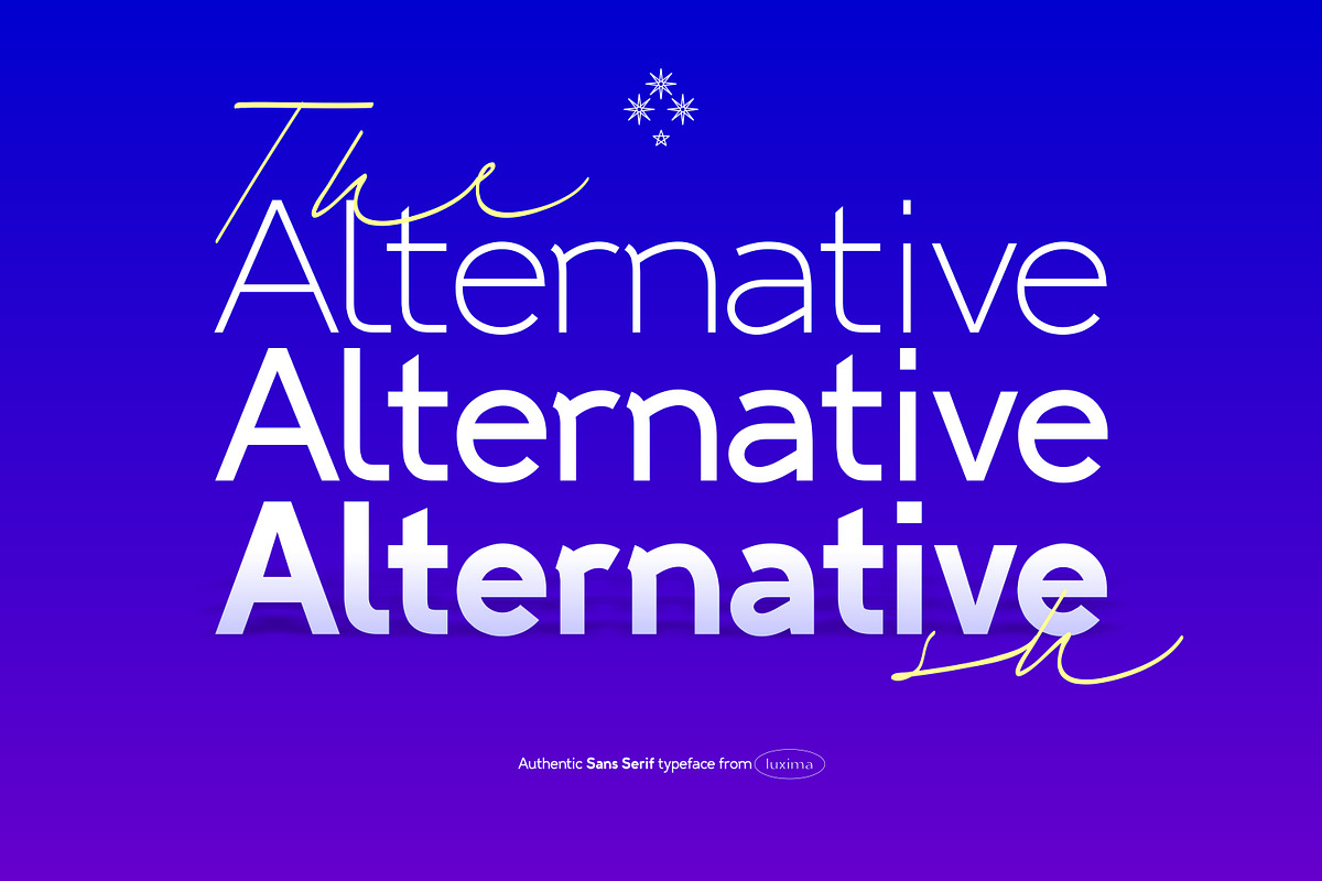 Alternative SH Sans Serif, a Sans Serif Font by Luxima (Photo 1 of 20)