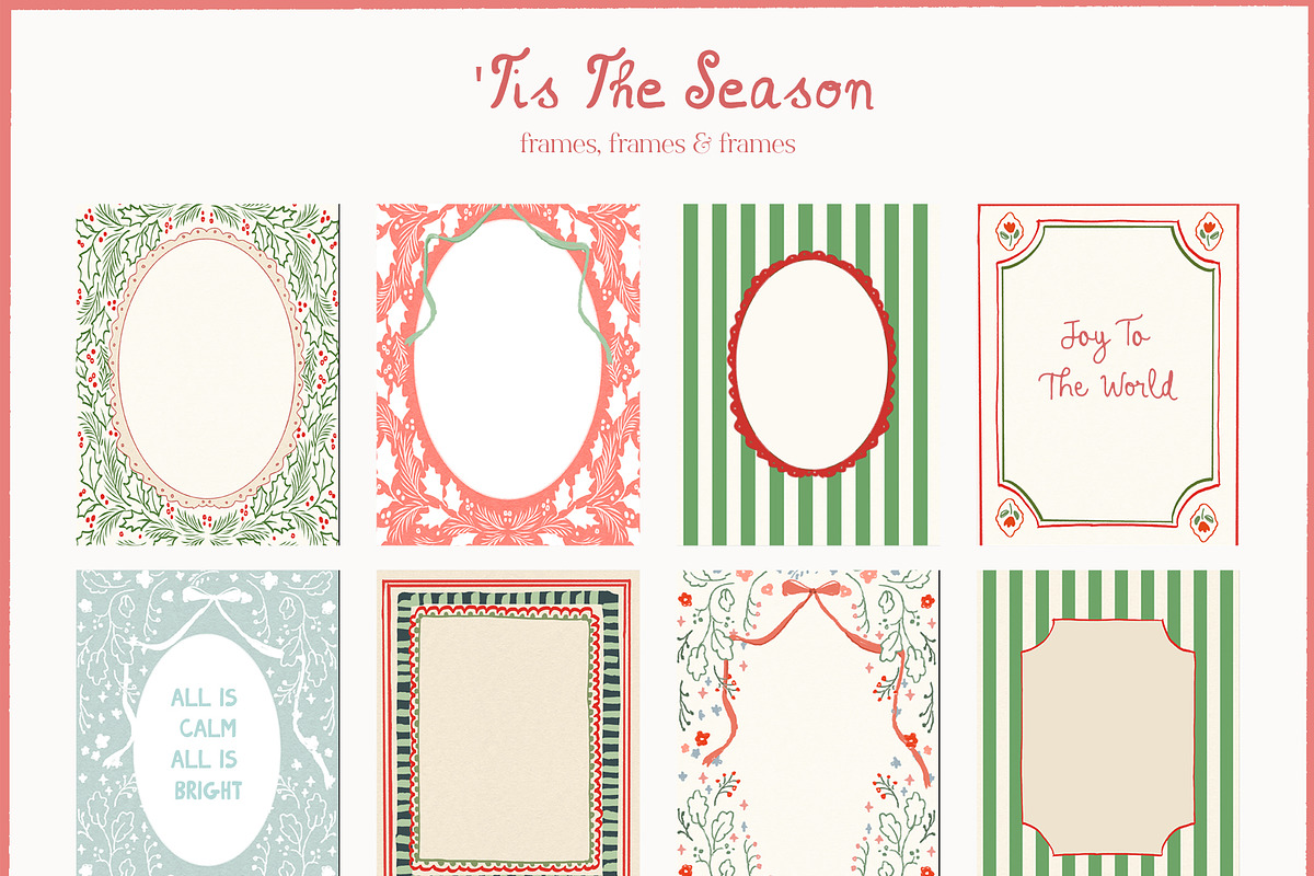 Christmas Frames Borders Templates, a Decorative Illustration by whiteheartdesign (Photo 8 of 24)