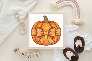 Coquette Pumpkin Grandmillennial PNG, an Illustration by CraftArtStudio (Thumbnail 4 of 4)