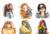 Quirky Girl Clipart Bundle, an Illustration by Craft Nest (Thumbnail 2 of 6)