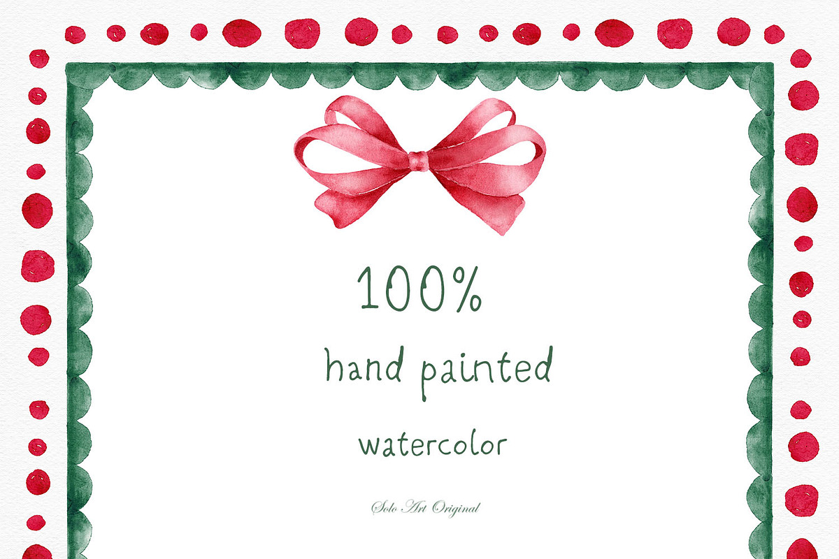 Watercolor Christmas Frames Clipart, an Object Graphic by Solo Art Original (Photo 8 of 9)