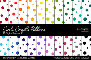 Circle Confetti Digital Papers