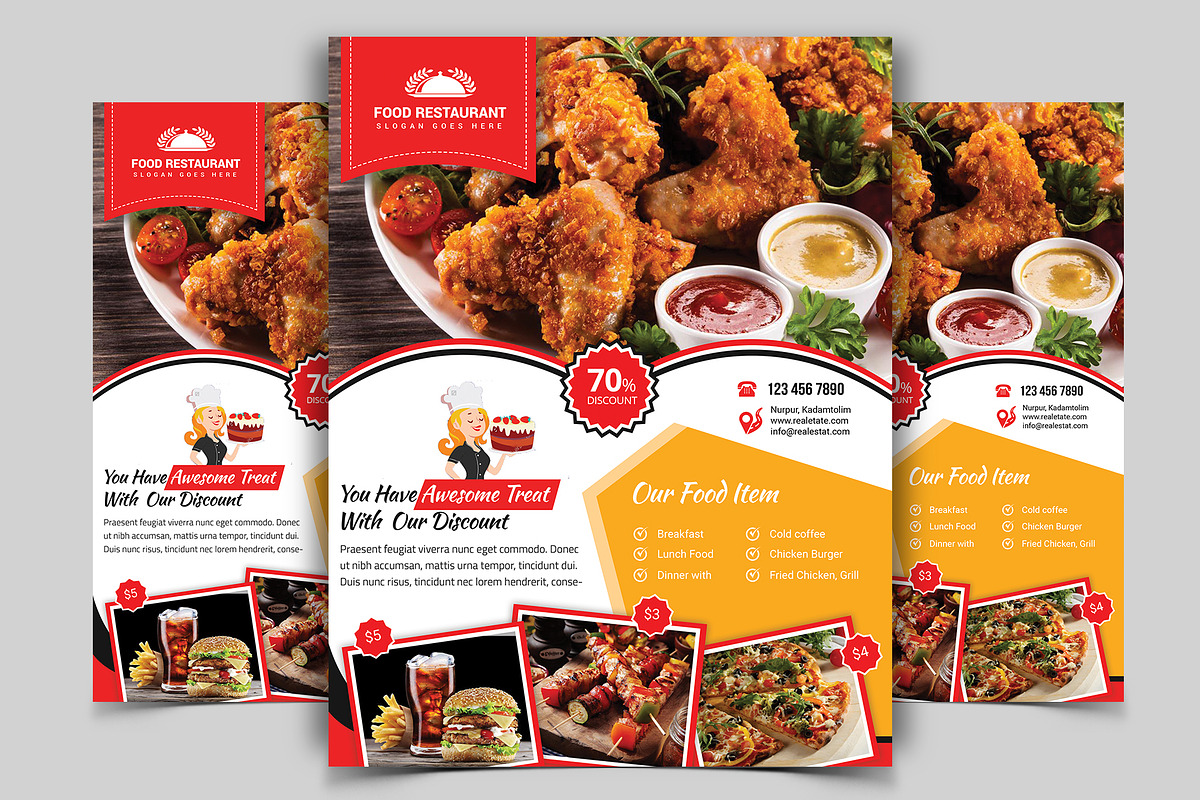 10 Restaurant Flyers Bundle 90% OFF, a Flyer Template by Imagine Design Studio (Photo 6 of 12)