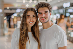 Beautiful young couple looking for new cosmetics, a Person Photo by AlyaAnd
