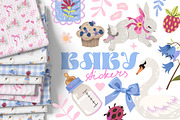Baby Nursery Stickers & Patterns, a Decorative Illustration by UnaAnya (Thumbnail 1 of 4)
