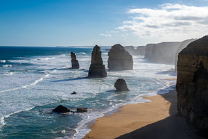 Twelve Apostles along the Great Ocean Road in Victoria, Australi, a Nature Photo by GoodGoods