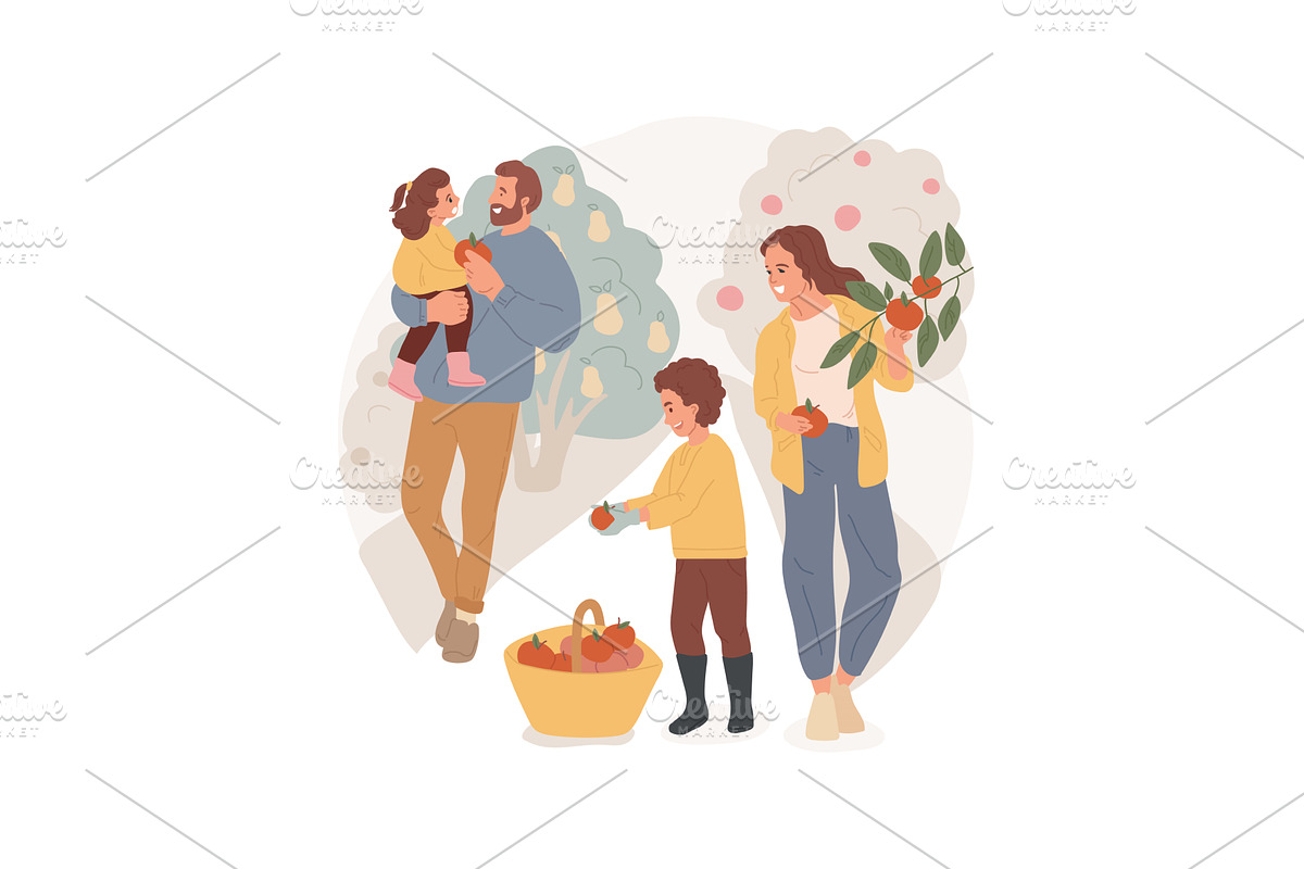 Fruit farm isolated cartoon vector, a Person Illustration by Visual Generation