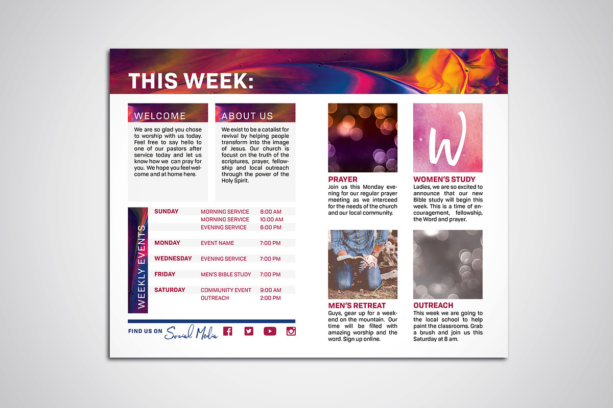 Worship Service welcome bulletin, a Print Template by Sync Design Soultions (Photo 3 of 5)