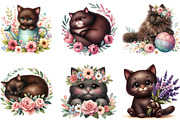 Cute Dark Brown Cat Clipart, an Illustration by DreamArtGraphic (Thumbnail 4 of 4)