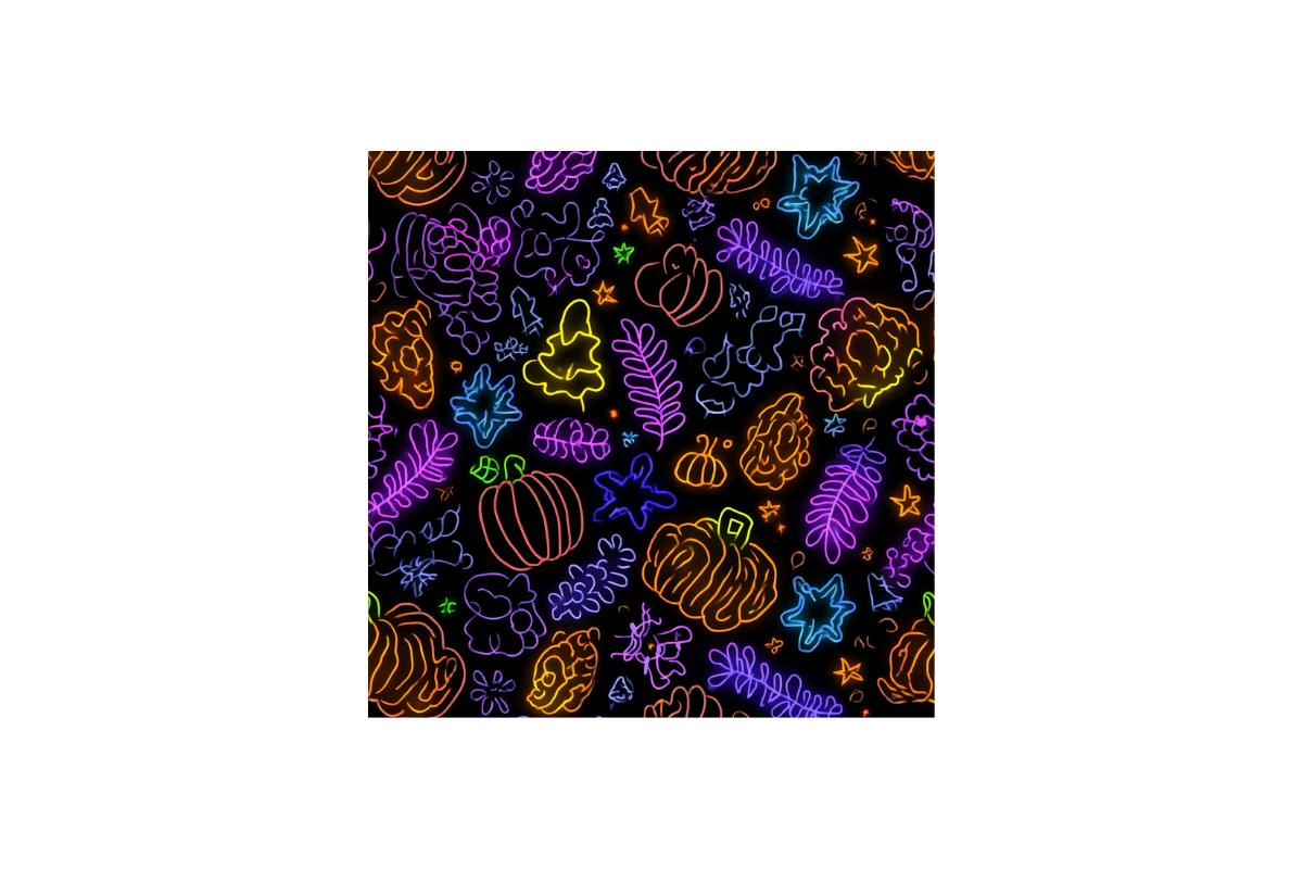 Neon Halloween Patterns Backgrounds, a Pattern Graphic by PcuDesigns Illustrations (Photo 2 of 3)