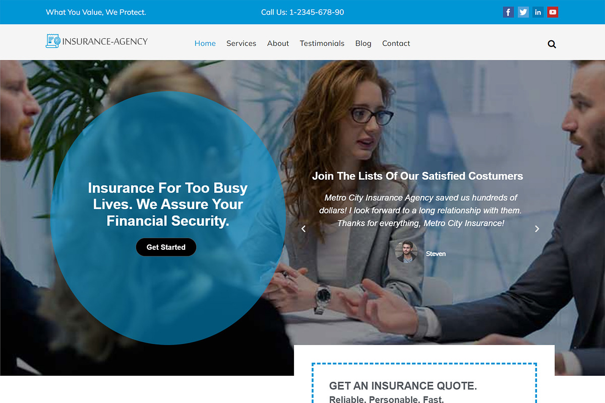 Insurance Agency WordPress Theme - Insurance Now Pro