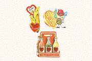 Retro Valentine's Day Clip Art, a Seasonal Illustration by Patterns for Dessert (Thumbnail 6 of 6)