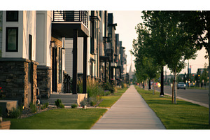 Suburban Street with Modern Houses, an Architecture Photo by Lermont51