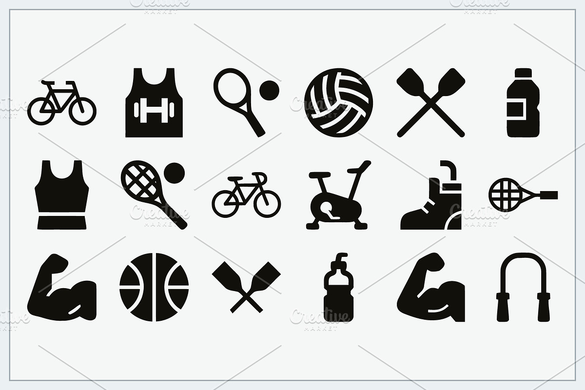 Sports Fitness Icons Logo, a Solid Icon by Vectorium Studio (Photo 13 of 16)