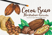 Cocoa Bean & Fruit Watercolor, a Food Illustration by andypray (Thumbnail 1 of 5)