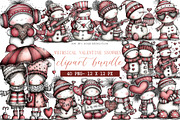 Whimsical Valentine Snowmen Clipart, an Illustration by DreamArtGraphic (Thumbnail 1 of 4)