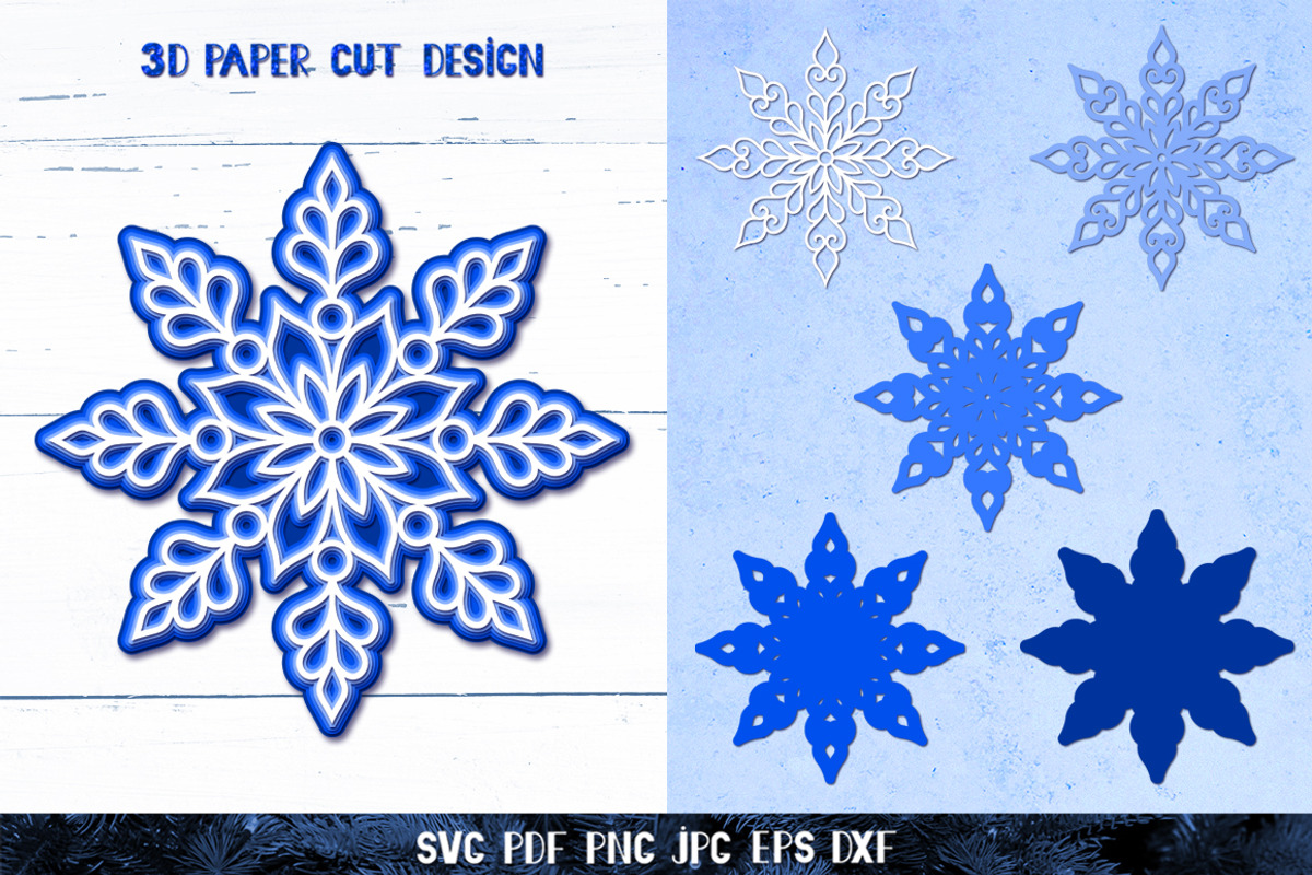 3D Snowflake Paper Cut Collection, a Graphic by Digital_Craftyfox (Photo 5 of 19)