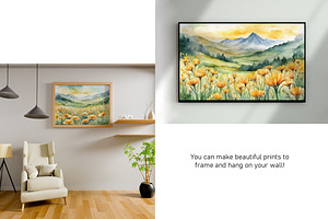 Watercolor Mountain Landscapes Set 1