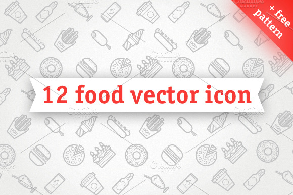 Food Vector Icons. Free Pattern!