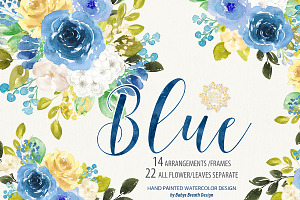 -50% Blue Romance Flower Design