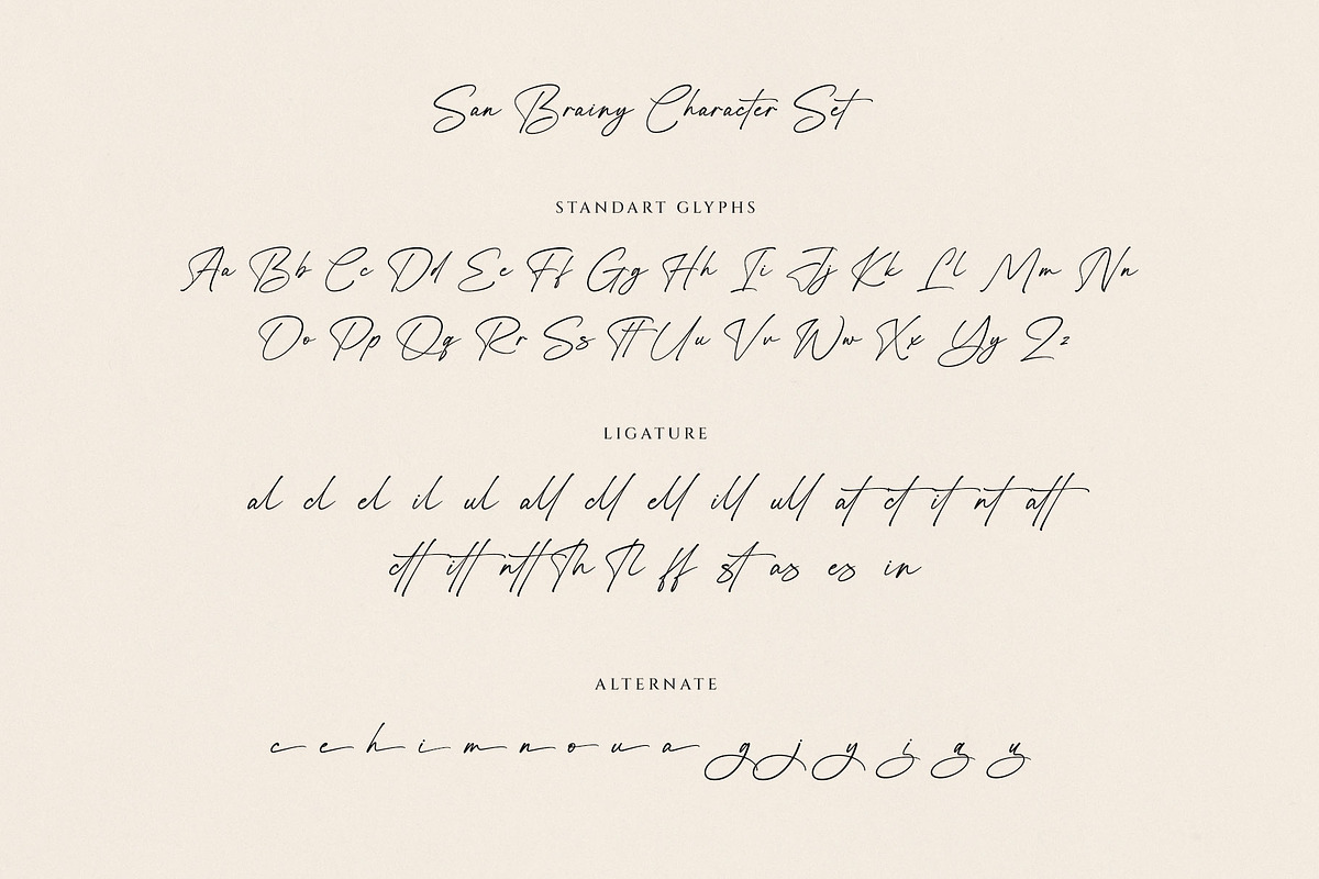 San Brainy Handwritten Script Font, a Handwritten Font by RantautypeStudio