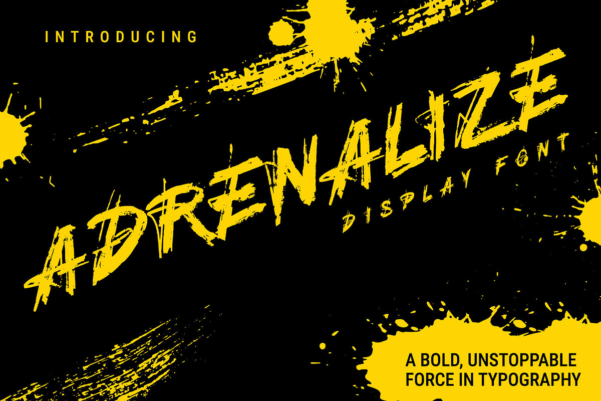 ADRENALIZE display font, a Sans Serif Font by DGIM studio (Photo 1 of 9)