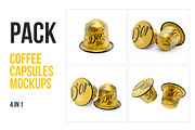 Coffee Capsules Pack 4 views, a Cups & Container Mockup by easymock (Thumbnail 1 of 12)