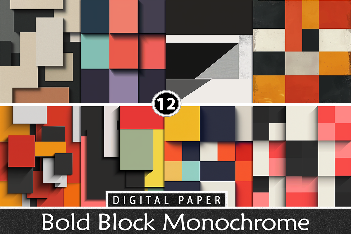 Bold Block Monochrome, a Pattern Graphic by Printable Treasure (Photo 1 of 3)