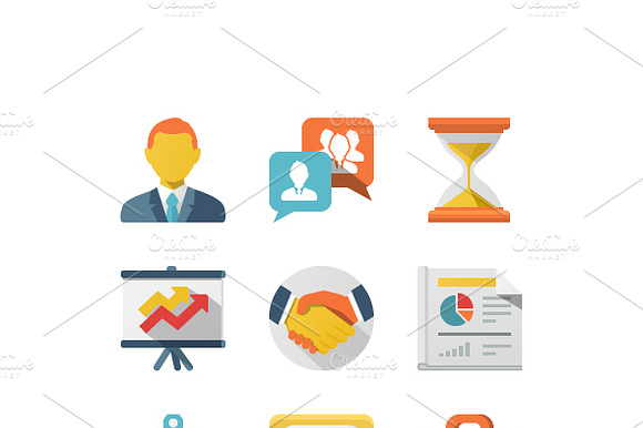 Business Flat Icon Set preview 2