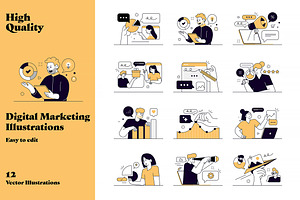 Illustration of digital marketing, a Person Illustration by Creative Graphics