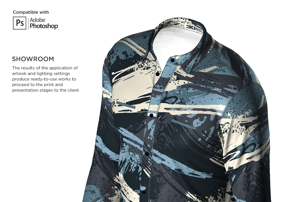 3D Men's  Dress Shirt LS Mockup, a Shirt Mockup by Mildstudio (Photo 10 of 14)