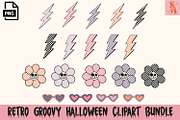 Retro Groovy Halloween Clipart PNG, an Object Graphic by RETROVIBZDESIGNS (Thumbnail 3 of 6)