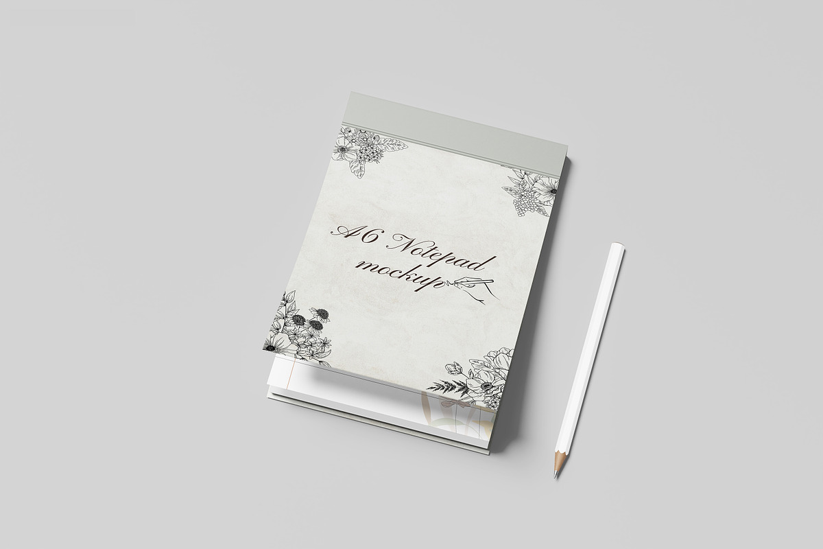 A6 NOTEPAD MOCKUP, a Print Template by NyakBiett (Photo 4 of 11)