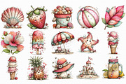 Watercolor Cute Summer Collection, an Illustration by Libby Wishes (Thumbnail 6 of 7)