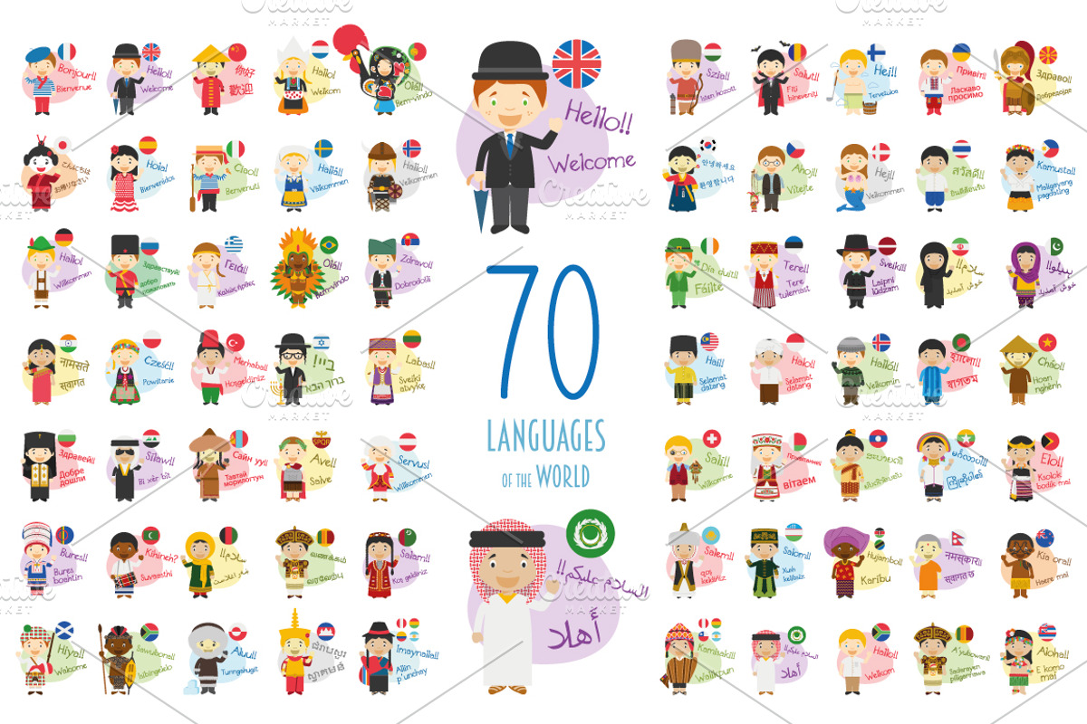 70 Languages of the World, an Education Illustration by asantosg (Photo 1 of 7)