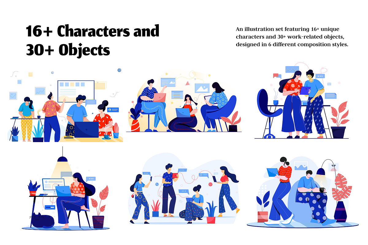 Team Work Related illustration set, an Illustration by Designsushama (Photo 3 of 3)