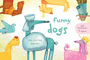 Funny Dogs illustrations, an Illustration by Zooza Art (Thumbnail 1 of 7)