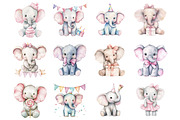 Baby Girl Elephant Birthday, an Illustration by Design Market (Thumbnail 3 of 3)