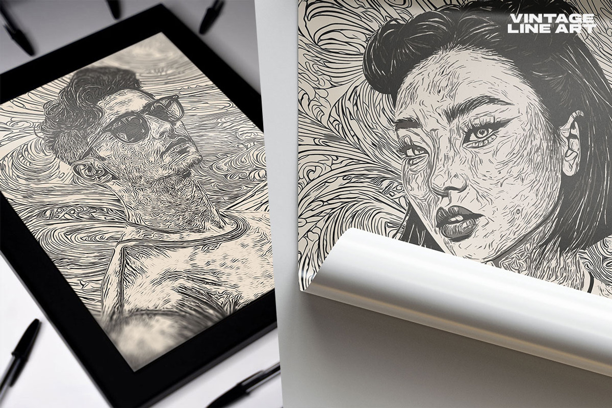 Vintage Line Art Photo Effect, an Action Add-On by Amorjesu.com (Photo 17 of 27)