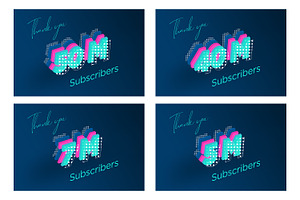 Multi Layers Subscribers Banners Set